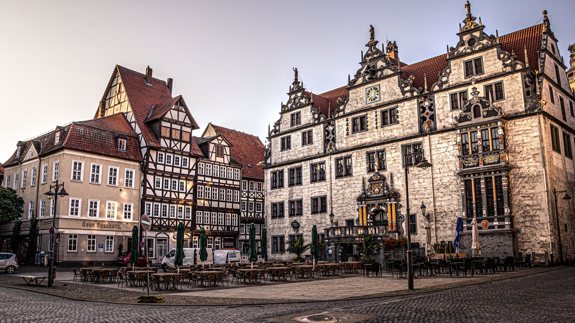Blick auf die Rathausfassade in Hann. Münden