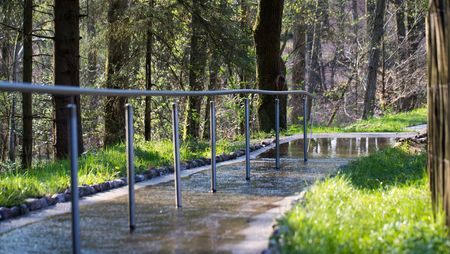 Wasserweg im Barfußpark Egestorf.