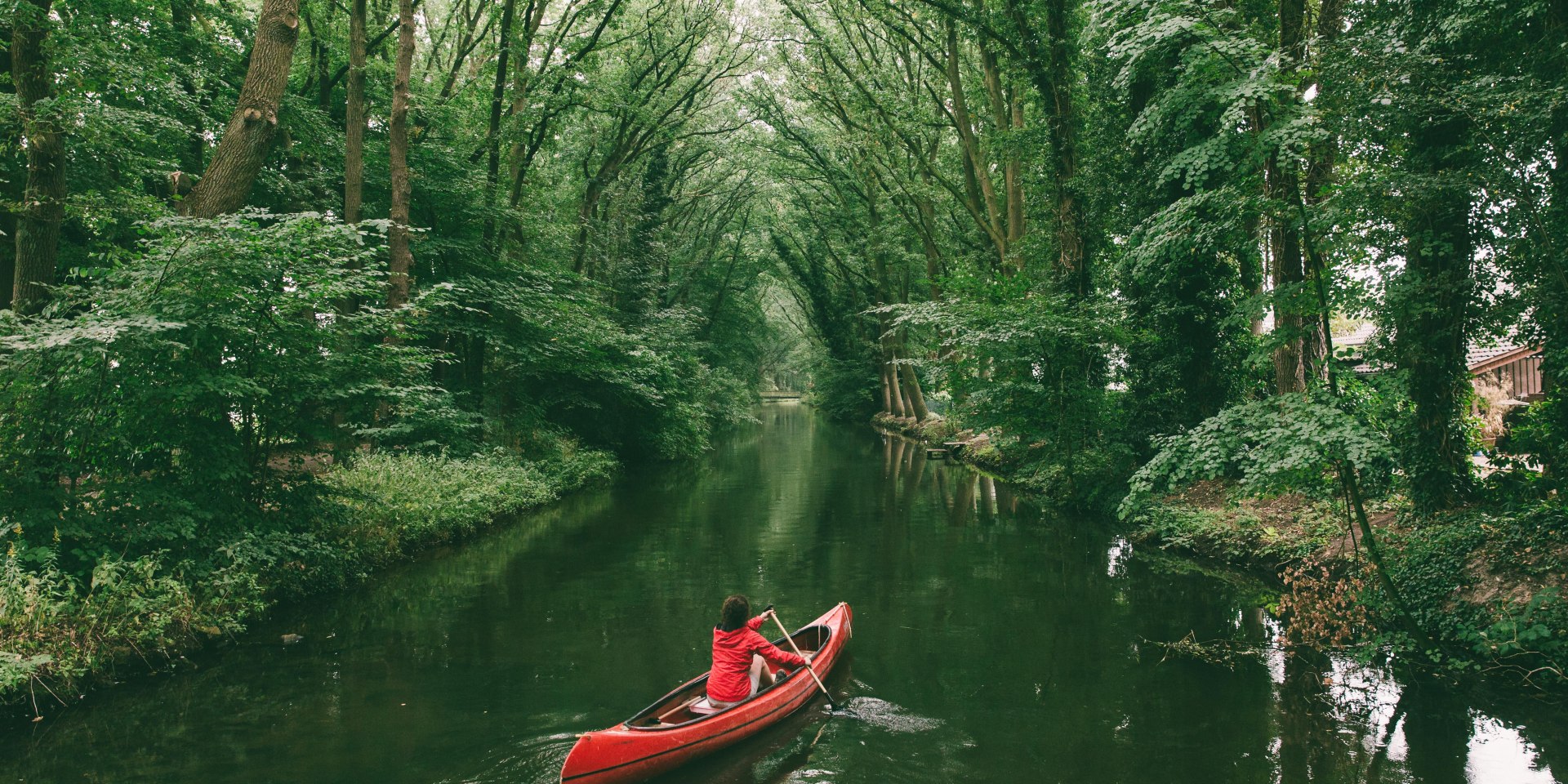 Udsigt til en kanosejler på den kanaliserede Deichhase, © German Roamers / David Kollmann
