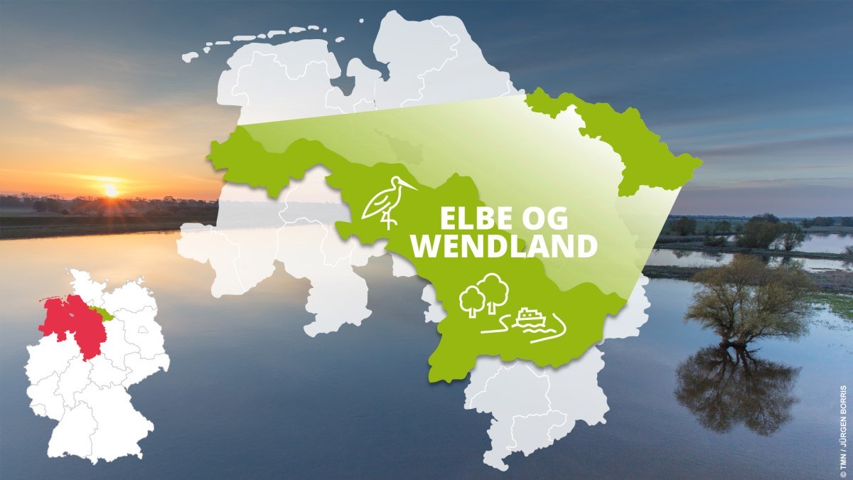 Kort over Elben og Wendland med seværdigheder