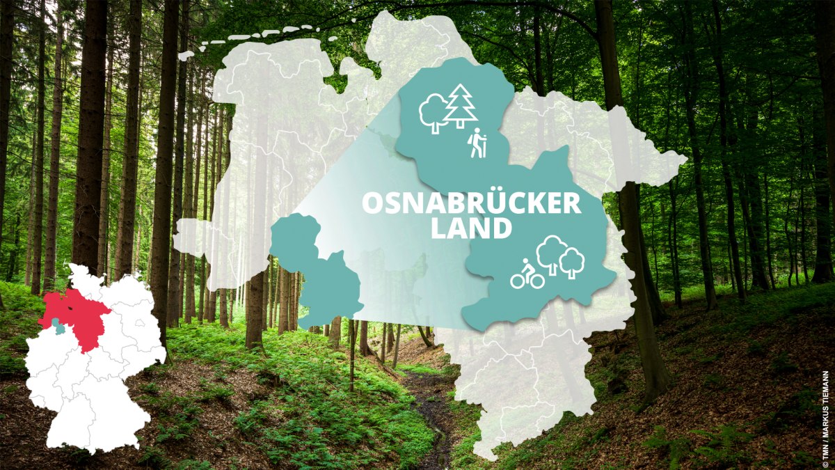 kort over Osnabrücker Land med seværdigheder