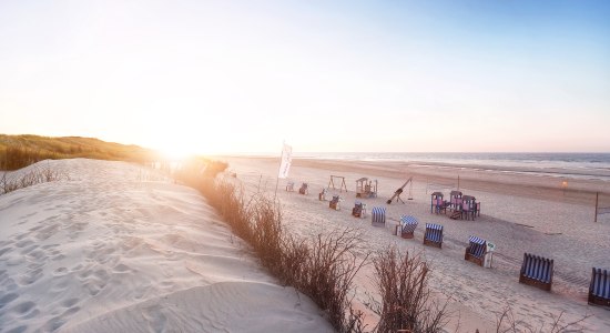 Afsnittet af stranden ved det hvide klit på Norderney, © Staatsbad Norderney GmbH/ Janis Meyer