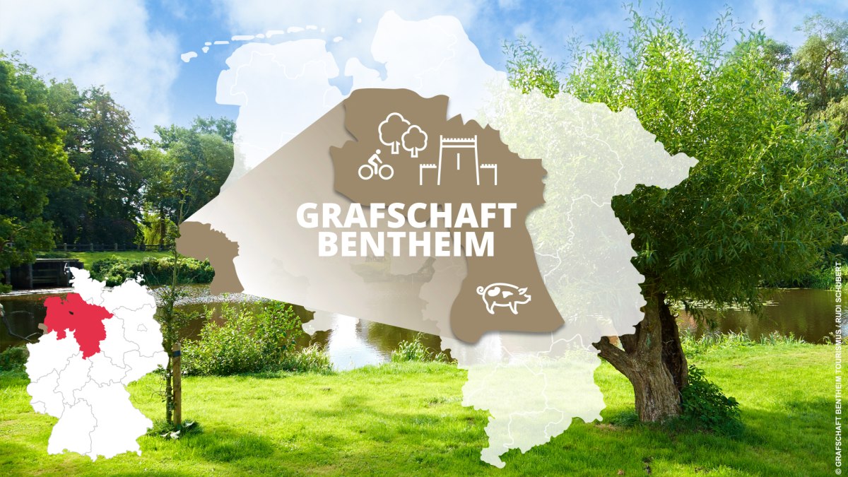kort over amt Bentheim med seværdigheder kort over amt Bentheim med seværdigheder