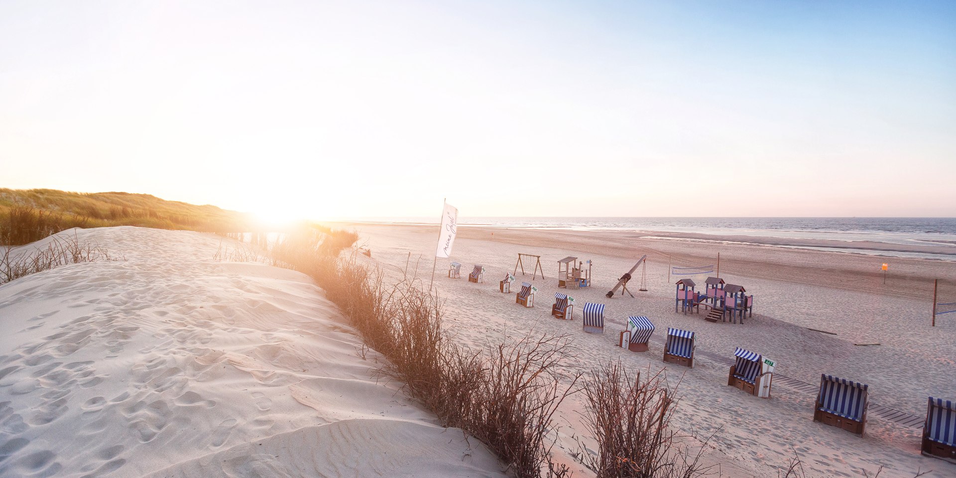 Afsnittet af stranden ved det hvide klit på Norderney, © Staatsbad Norderney GmbH/ Janis Meyer