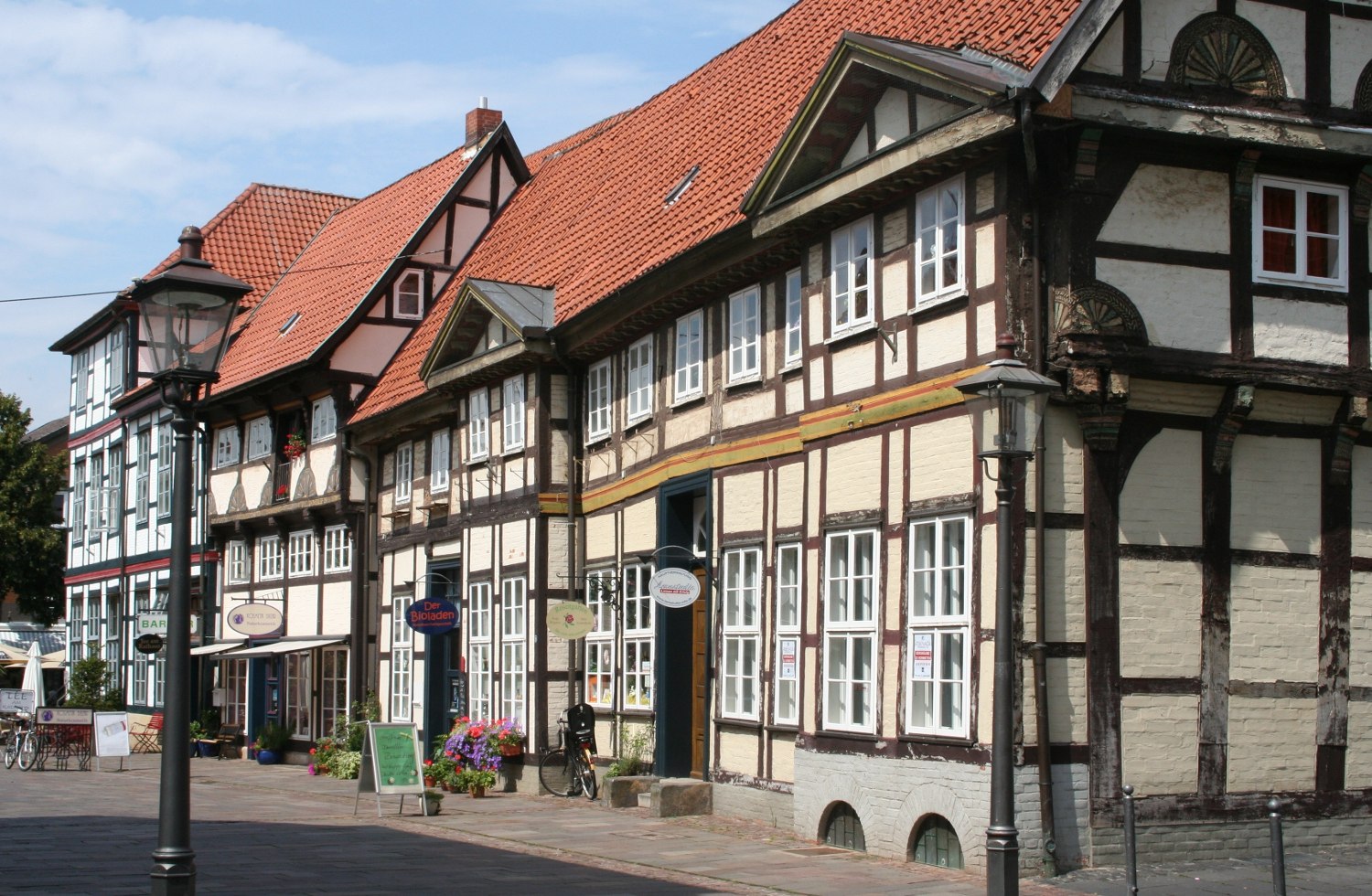 De smukke bindingsværkshuse i den gamle bydel i Nienburg., © Mittelweser-Touristik GmbH