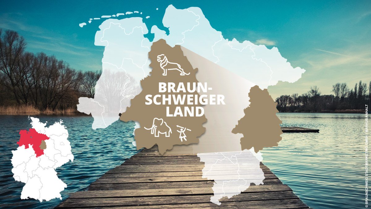 kort over Braunschweiger-landet med seværdigheder kort over Braunschweiger-landet med seværdigheder