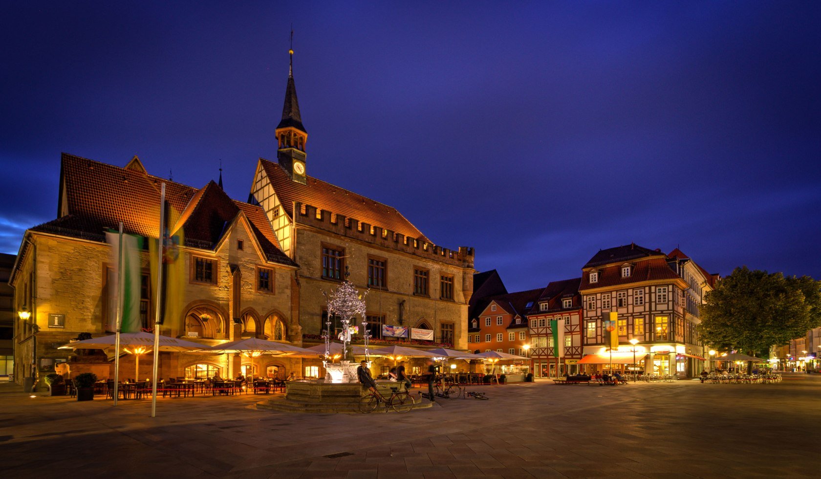 Gamle Rådhus Göttingen om aftenen, © Göttingen Tourismus e.V. / Lars Gerhardts