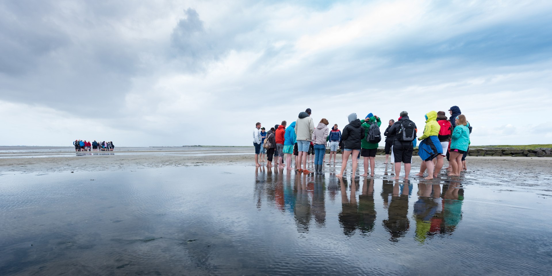 Gruppen vandrer i watt , © Kurverwaltung Wangerooge / Kees van Surksum