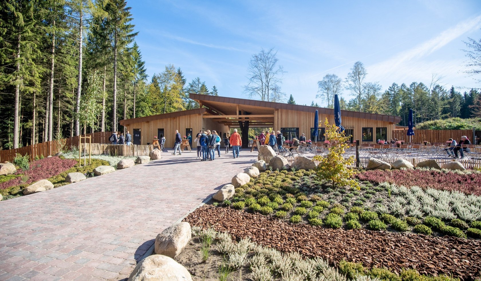Indgang og terrasse Heide Himmel, © Weitblick Tietz GmbH & Co. KG / Adrian Föhl